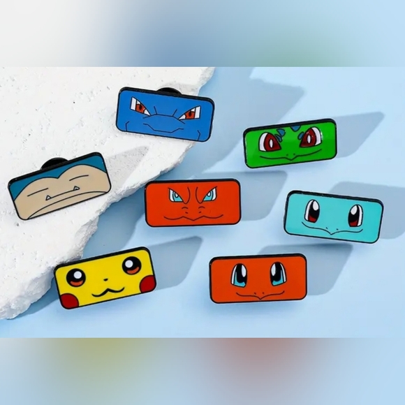 Set of 7 Pokemon Face Pins - Picture 11 of 12